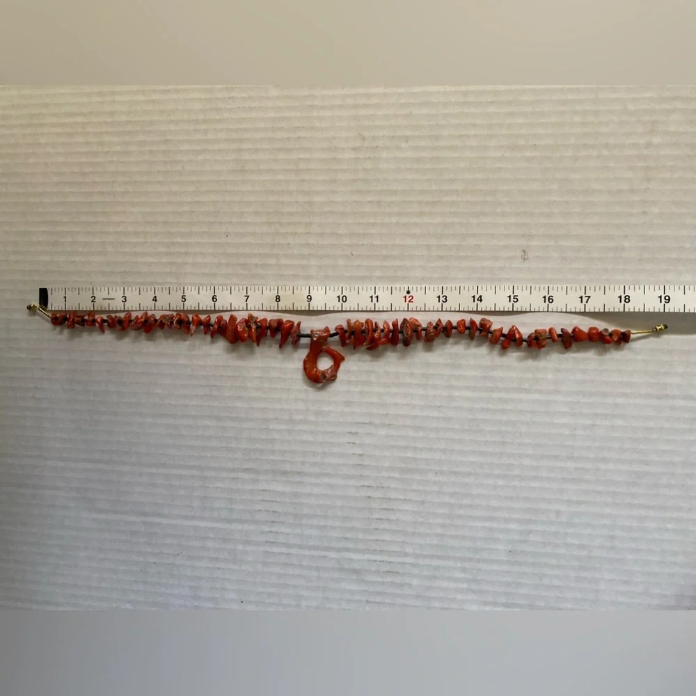 Rare Old Pawn Red Orange Coral with Heishi Necklace - Picture 5 of 9